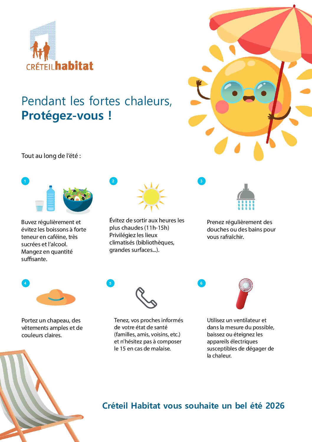 Creteil Habitat - Canicule, adoptez les bons gestes - Affiche com canicule A4 2026 pdf